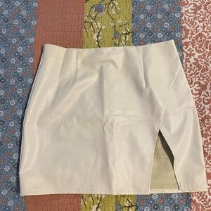 Lulus faux white leather mini sz XL